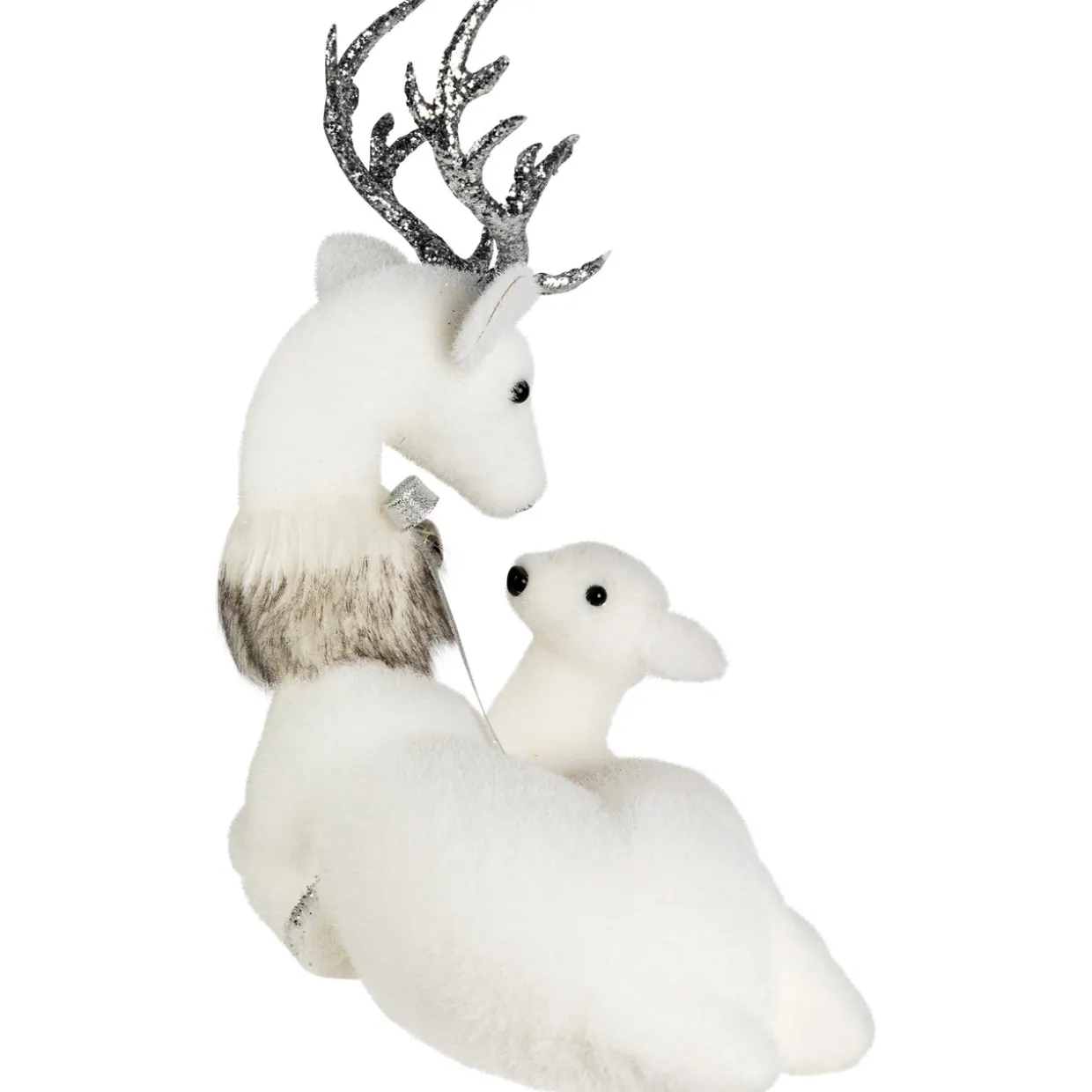 Laying Reindeer Mom and Calf Christmas Figurine - 11.5"
