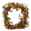Leafy Mixed Berry and Pine Cone Artificial Christmas Wreath - 24" - Unlit