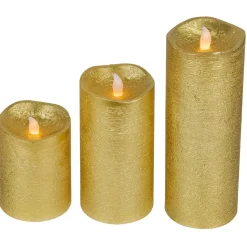 LED Brushed Flameless Christmas Pillar Candles - 8