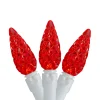 LED C6 Faceted Christmas Lights - Red - 22.5' White Wire - 70ct