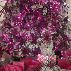 LED C6 Faceted Christmas Lights - Pink - 22.5' White Wire - 70ct