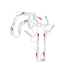 LED Candy Cane Window Silhouette Christmas Decoration - 12" - Multicolor Lights