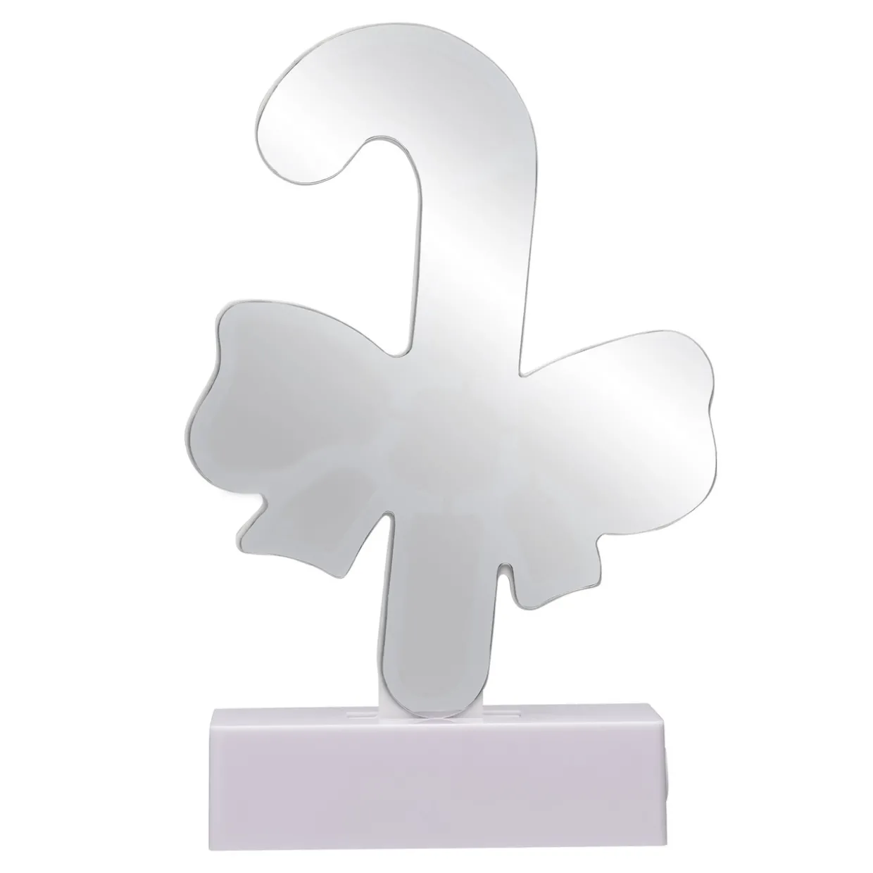 LED 3D Candy Cane with Bow Christmas Infinity Mirror - 8"