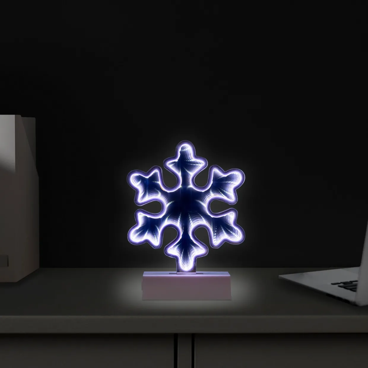 LED 3D Snowflake Christmas Infinity Mirror - 7.75"