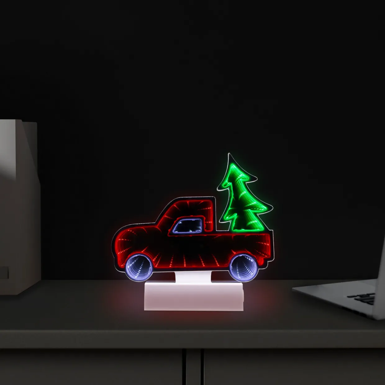 LED 3D Truck Christmas Infinity Mirror - 7.25"