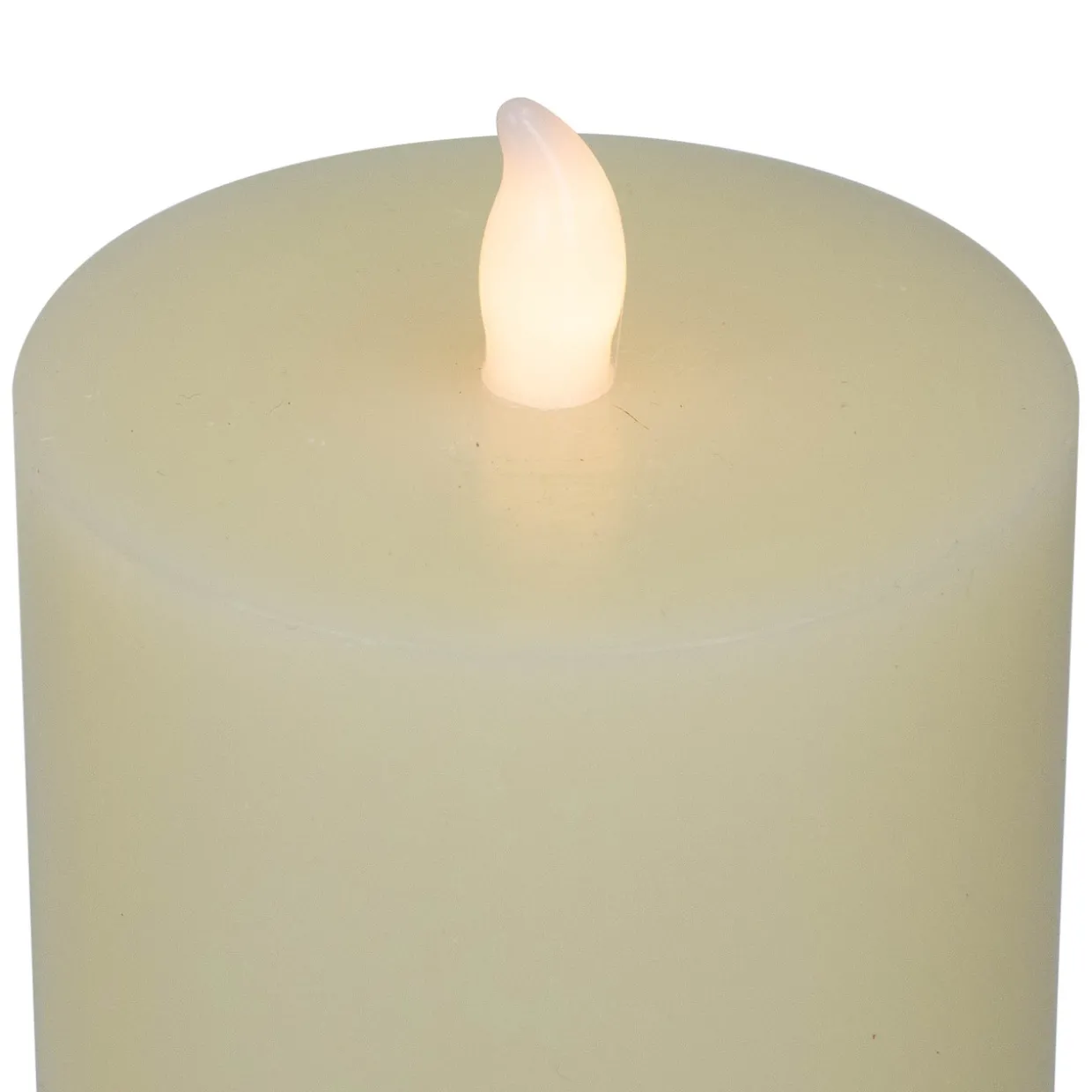 LED Flickering Flameless Pillar Candles - 8.75" - Cream - Set of 3