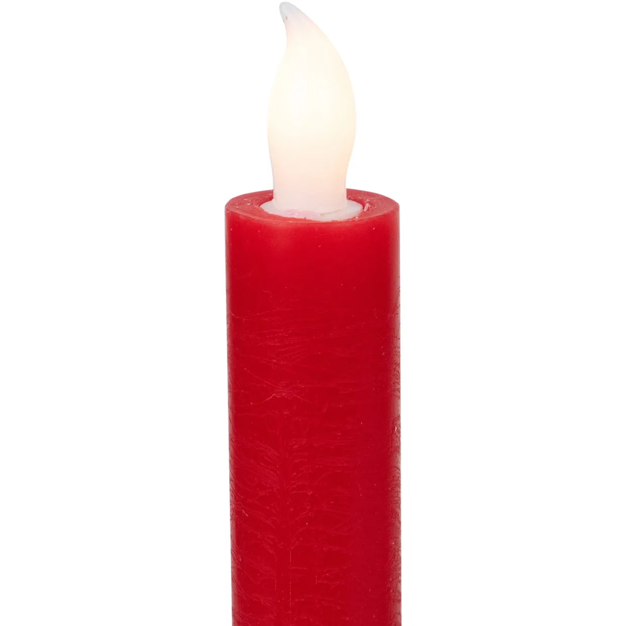 LED Flickering Flameless Taper Christmas Candles - 9.75" - Red - Set of 4