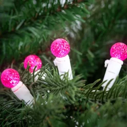 LED G12 Berry Christmas Lights - Pink - 16' White Wire - 50 ct