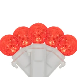 LED G12 Berry Christmas Lights - Red - 16' White Wire -50 ct