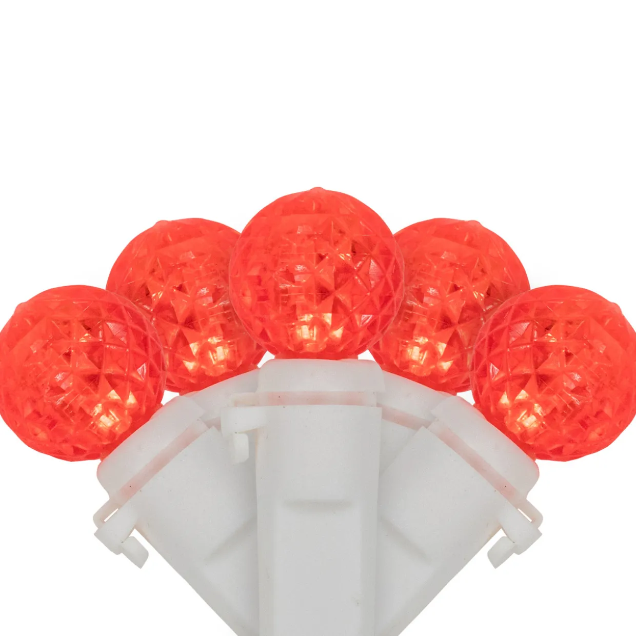 LED G12 Berry Christmas Lights - Red - 16' White Wire -50 ct