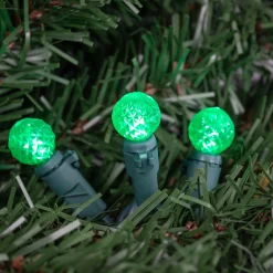 LED G12 Berry Christmas Lights - Green - 16' Green Wire - 50 ct
