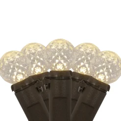 LED G12 Berry Christmas Lights - Warm White - 16' Brown Wire - 50 ct