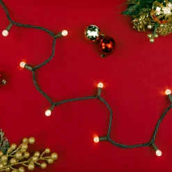 LED G12 Berry Christmas Lights - Warm White - 16' Brown Wire - 50 ct