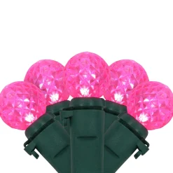 LED G12 Berry Christmas Lights - Pink - 16' Green Wire - 50 ct