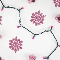 LED G12 Berry Christmas Lights - Pink - 16' Green Wire - 50 ct