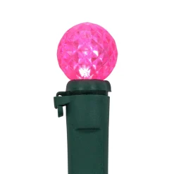 LED G12 Berry Christmas Lights - Pink - 16' Green Wire - 50 ct