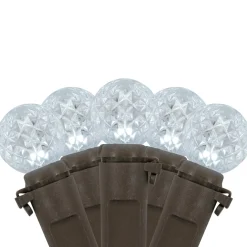 LED G12 Berry Christmas Lights - Pure White - 16' Brown Wire - 50 ct
