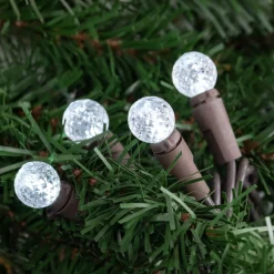 LED G12 Berry Christmas Lights - Pure White - 16' Brown Wire - 50 ct