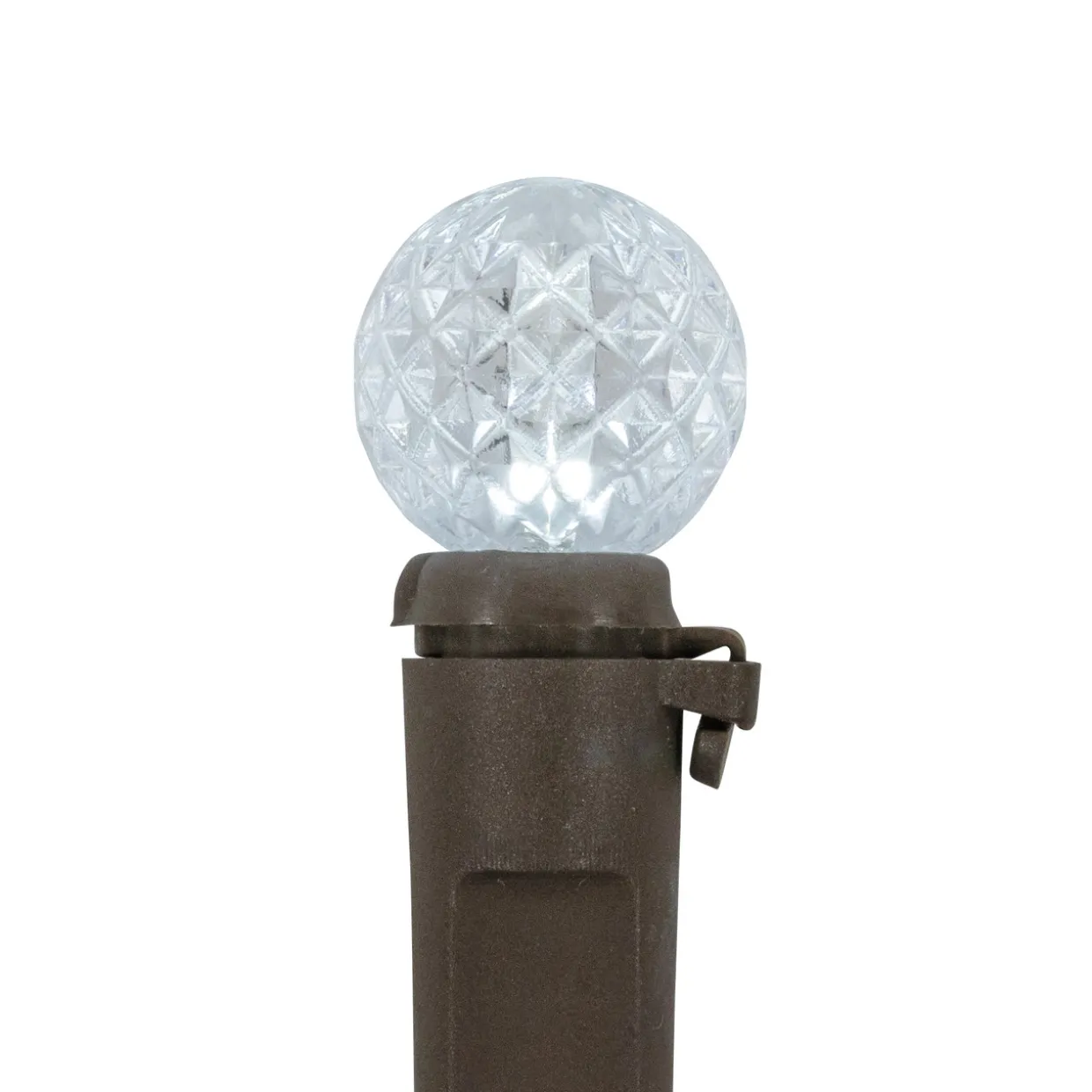 LED G12 Berry Christmas Lights - Pure White - 16' Brown Wire - 50 ct