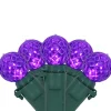 LED G12 Berry Christmas Lights - Purple - 16' Green Wire - 50 ct