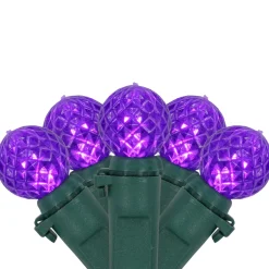 LED G12 Berry Christmas Lights - Purple - 16' Green Wire - 50 ct
