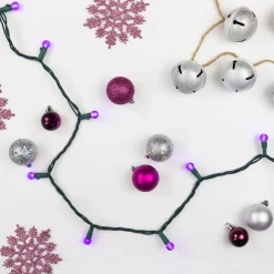 LED G12 Berry Christmas Lights - Purple - 16' Green Wire - 50 ct