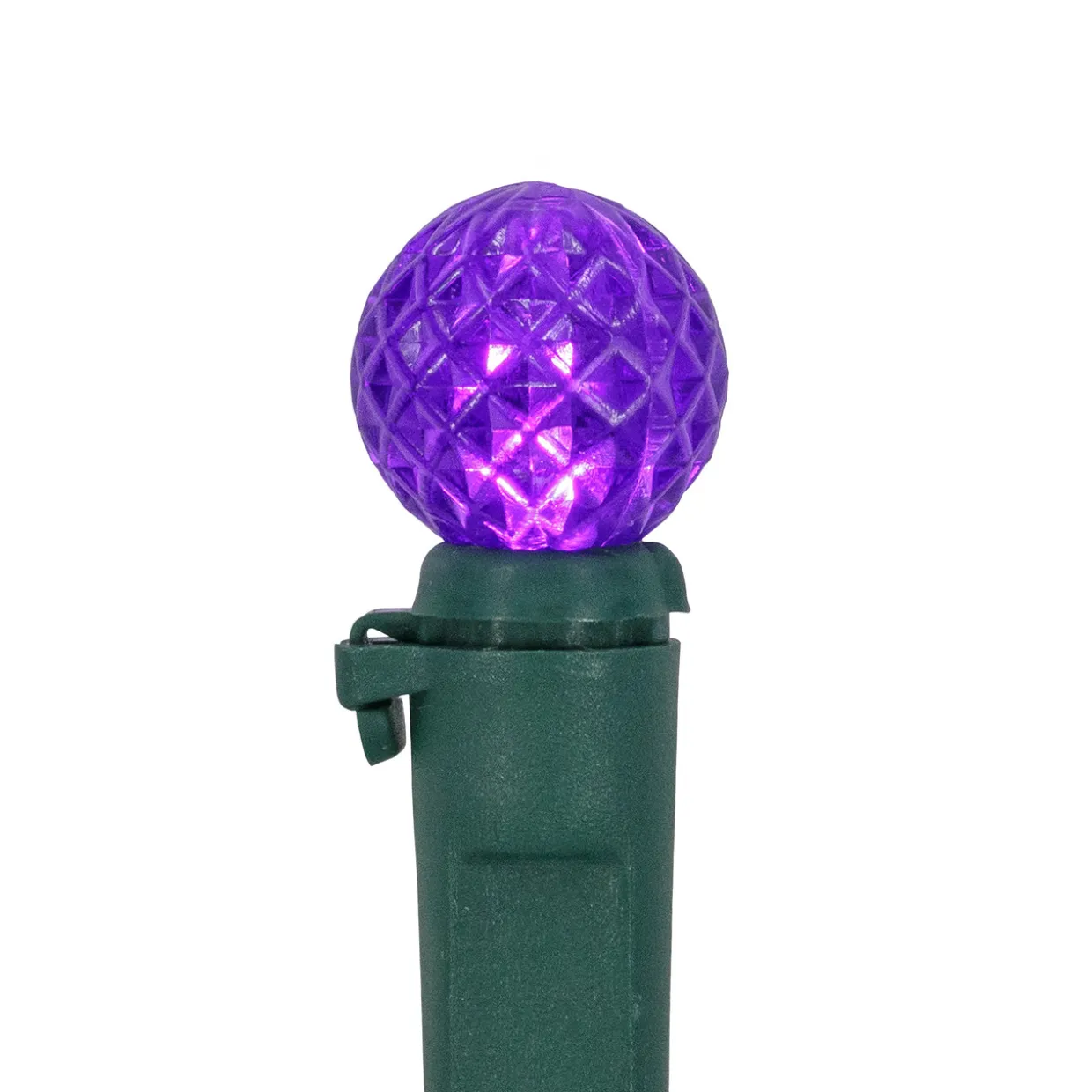 LED G12 Berry Christmas Lights - Purple - 16' Green Wire - 50 ct