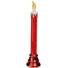 LED Glittered Flameless Christmas Candle Lamp - 9.25" - Red