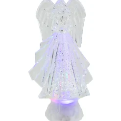 LED Lighted Acrylic Angel Christmas Snow Globe - 8.75"