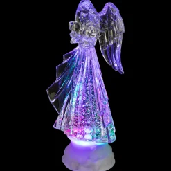 LED Lighted Acrylic Angel Christmas Snow Globe - 8.75