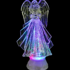 LED Lighted Acrylic Angel Christmas Snow Globe - 8.75
