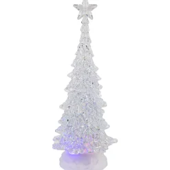 LED Lighted Acrylic Christmas Tree with Star Decoration - 12" - Multicolor Lights