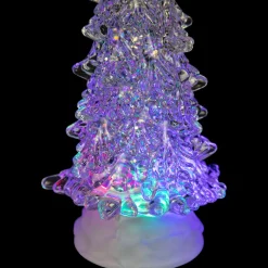 LED Lighted Acrylic Christmas Tree with Star Decoration - 12