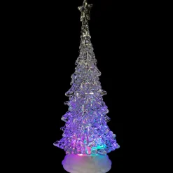LED Lighted Acrylic Christmas Tree with Star Decoration - 12
