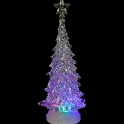 LED Lighted Acrylic Christmas Tree with Star Decoration - 12