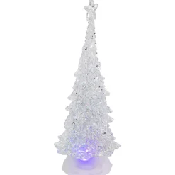 LED Lighted Acrylic Christmas Tree with Star Decoration - 12