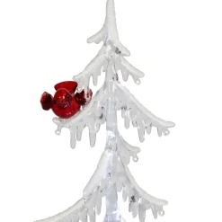 LED Lighted Acrylic Icicle Tree with Cardinals Christmas Decoration - 14