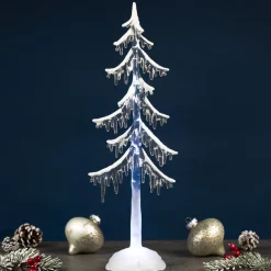LED Lighted Acrylic Icicle Tree Christmas Decoration - 18"