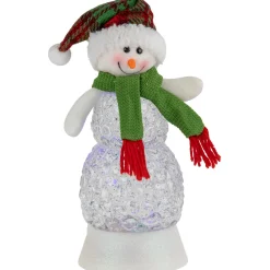 LED Lighted Acrylic Snowman Christmas Snow Globe - 11"
