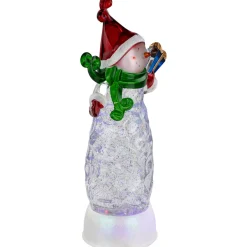 LED Lighted Acrylic Snowman Christmas Snow Globe - 11.5