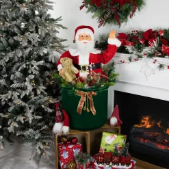 LED Lighted and Animated Gift Bag with Santa Claus Christmas Figure - 32"