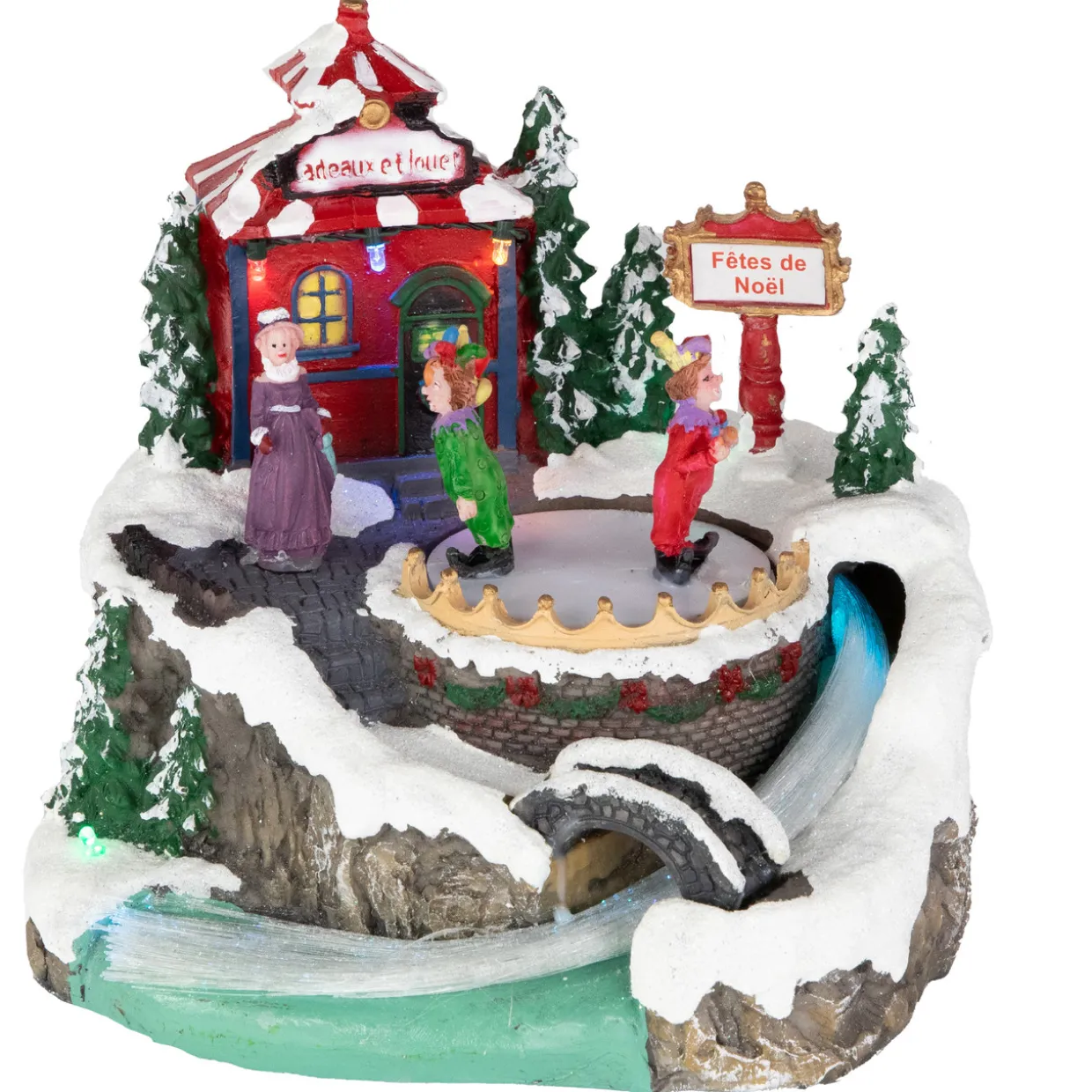 LED Lighted and Animated Christmas Scene Village Display Decoration - 7.75"