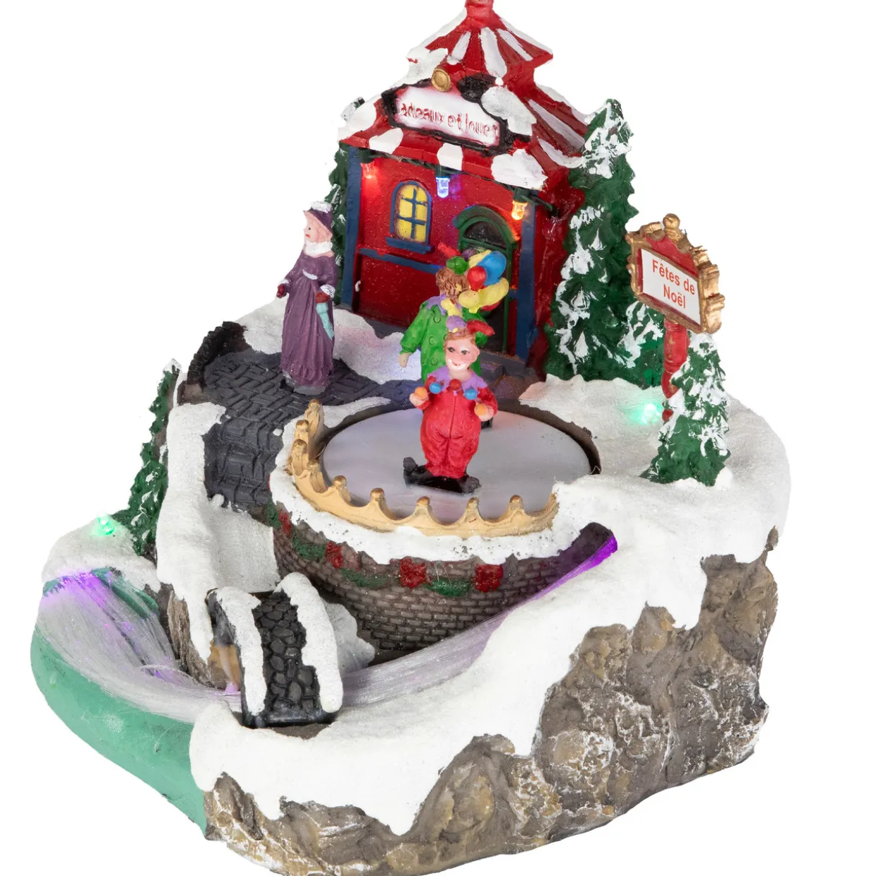 LED Lighted and Animated Christmas Scene Village Display Decoration - 7.75"