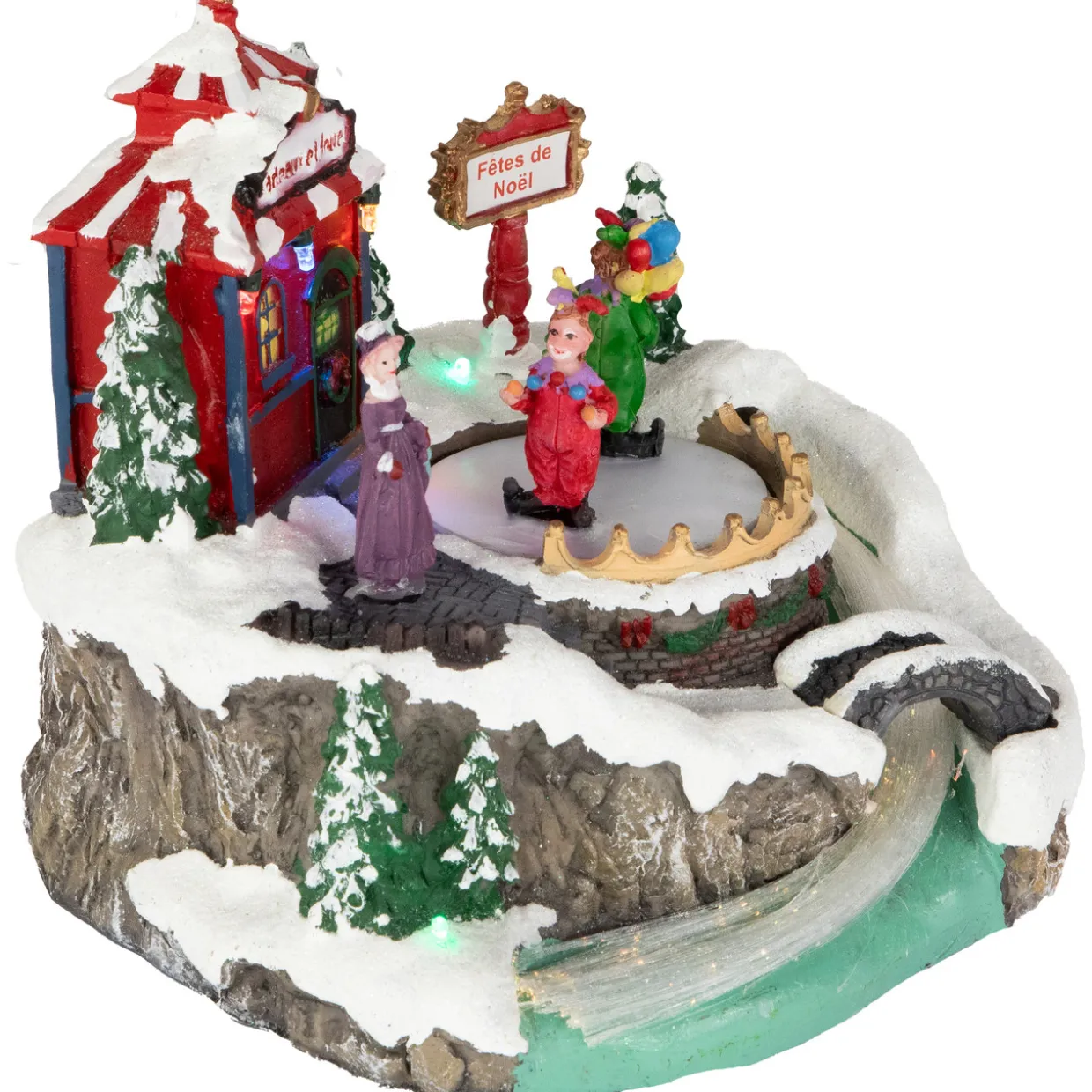 LED Lighted and Animated Christmas Scene Village Display Decoration - 7.75"