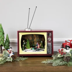 LED Lighted Animated and Musical TV Scene Christmas Display - 9.25"