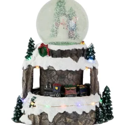 LED Lighted Animated and Musical Christmas Snowman and Train Snow Globe - 9.25"