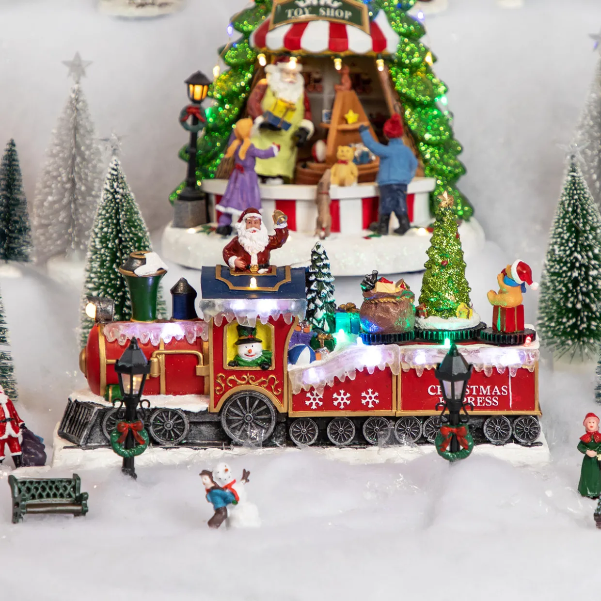 LED Lighted Animated and Musical Toy Shop Train Christmas Village Display - 12"