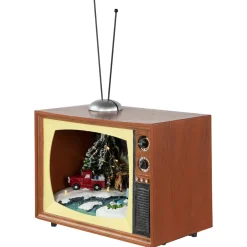 LED Lighted Animated Musical TV with Ice Skating Scene Christmas Display - 9.25