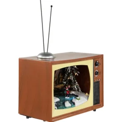 LED Lighted Animated Musical TV with Ice Skating Scene Christmas Display - 9.25