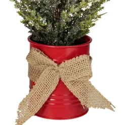 LED Lighted Artificial Iced Potted Christmas Tree Decoration - 16